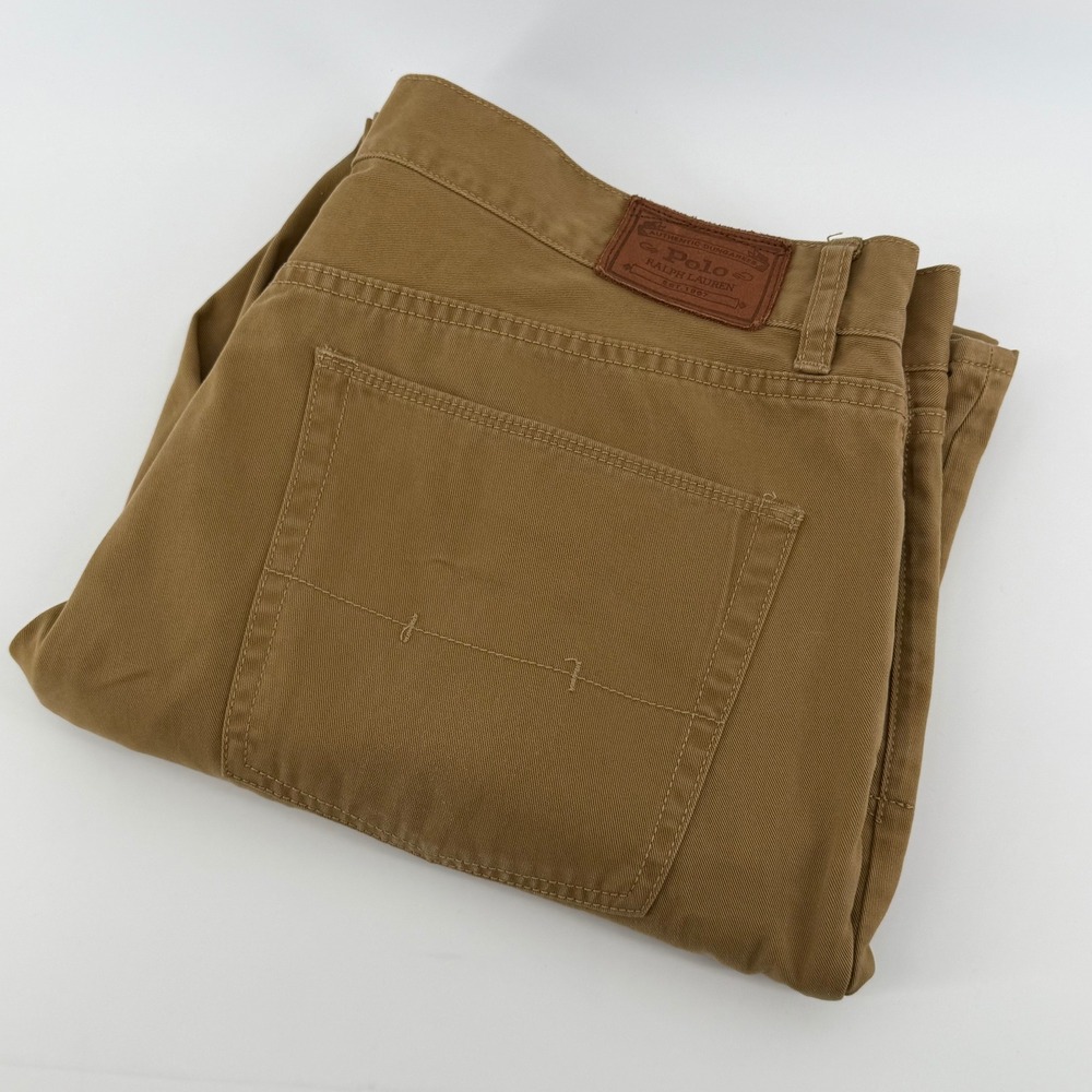 Polo Ralph Lauren Authentic Dungarees Khaki Tan Cotton Pants Mens 38x32